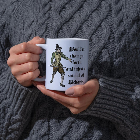 Medieval Mug, Marginalia, Funny Rude Coffee Cup - Multi Colour Options