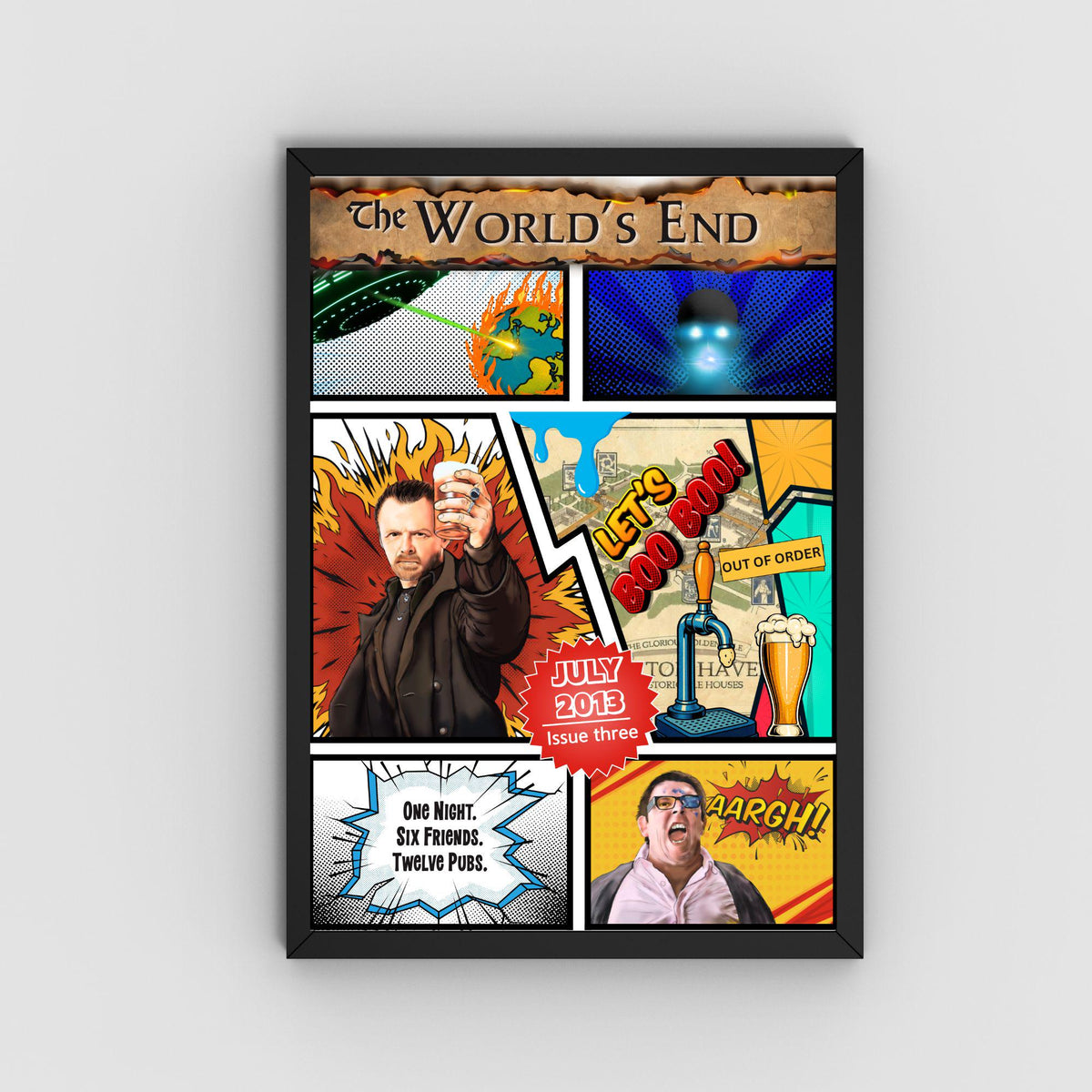 Hot Fuzz, Shaun of the Dead, The World's End Poster Set, Movie Posters, Ice Cream Trilogy Wall Art
