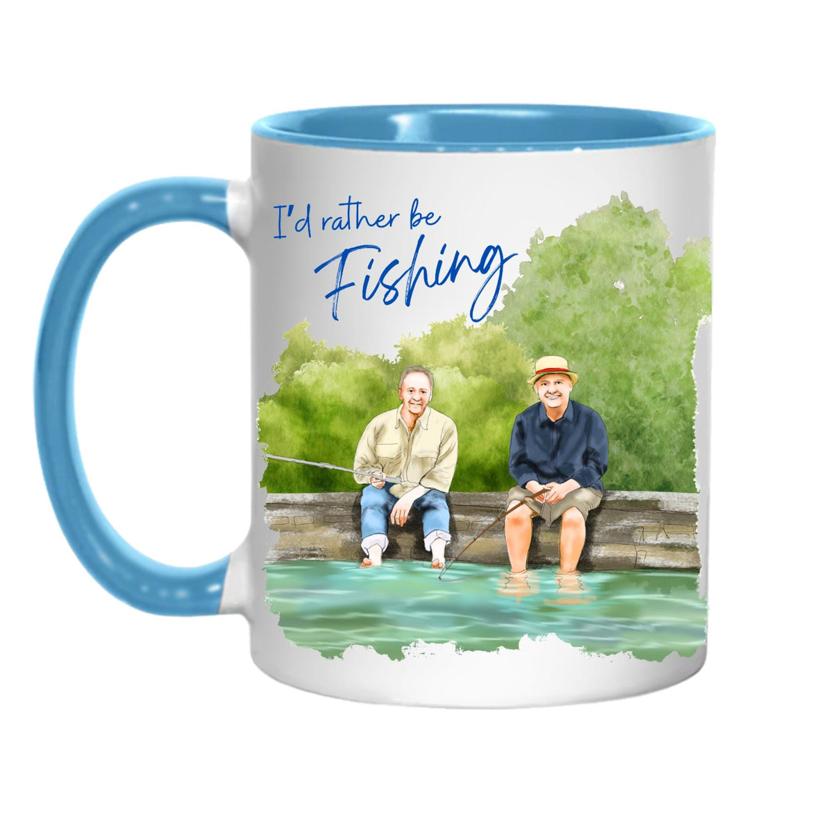 Fishing Mug, Mortimer and Whitehouse Gone Fishing Mug Gift - Multi Colour Options