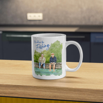 Fishing Mug, Mortimer and Whitehouse Gone Fishing Mug Gift - Multi Colour Options