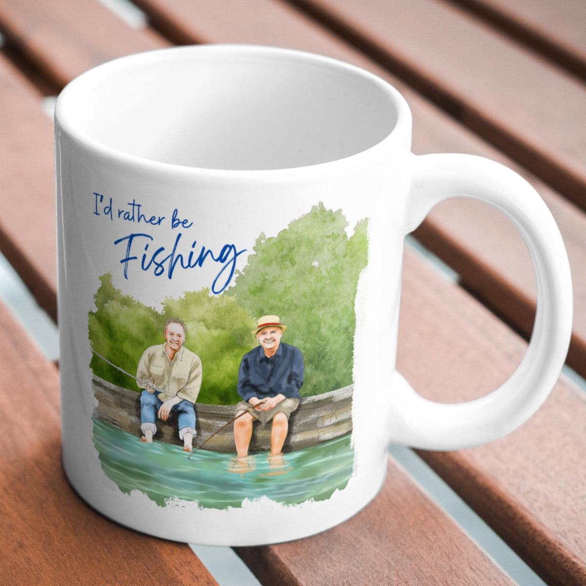 Fishing Mug, Mortimer and Whitehouse Gone Fishing Mug Gift - Multi Colour Options