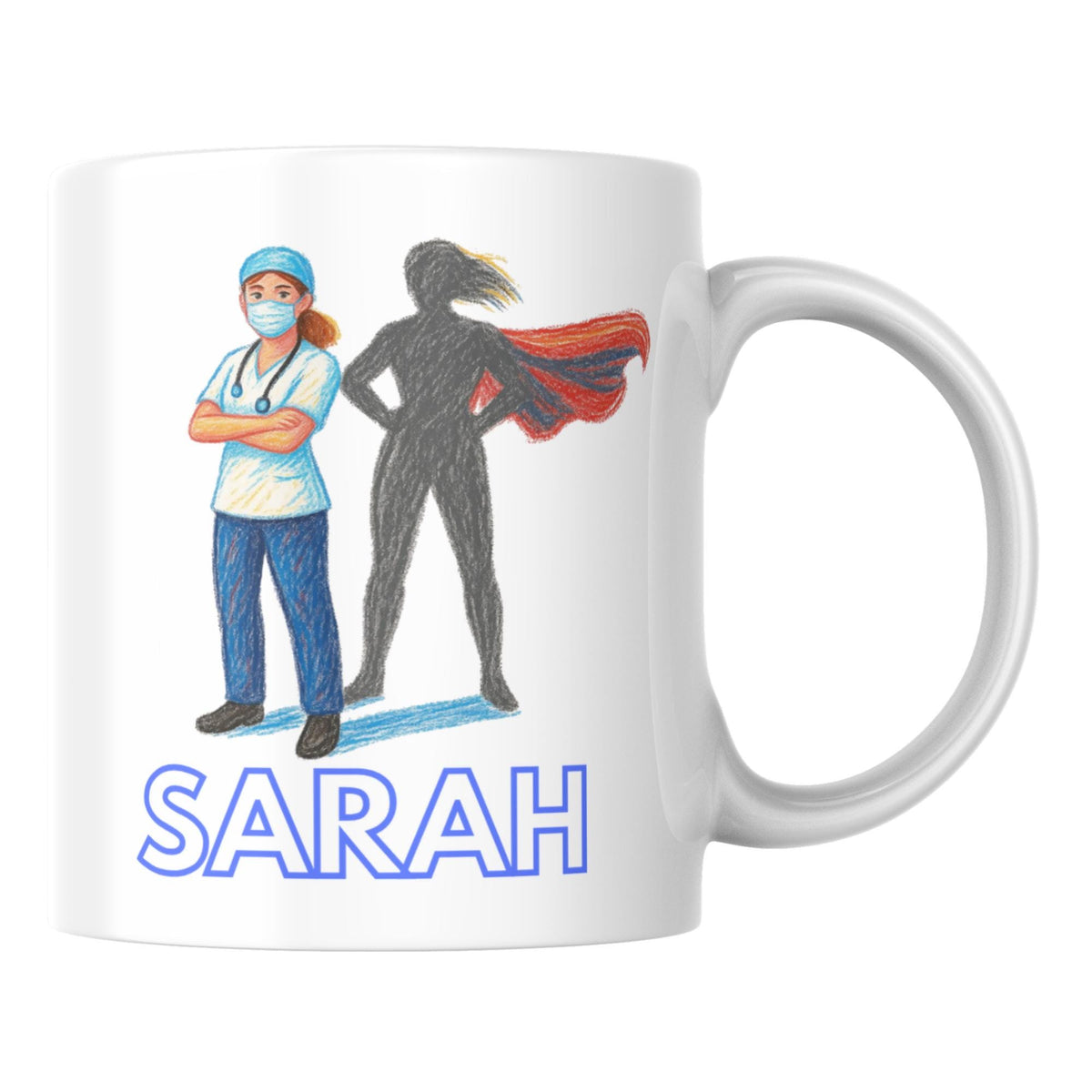 Personalised Nurse Coffee Mug - Gift for Male Nurse, Name Mug Multi Colour Options