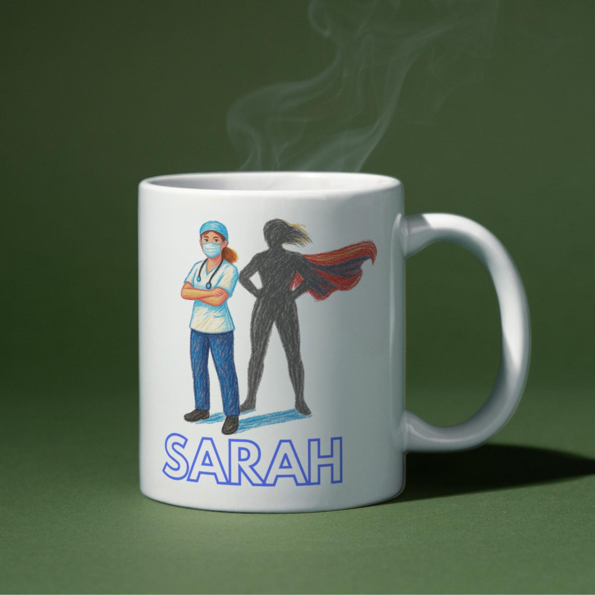Personalised Nurse Coffee Mug - Gift for Male Nurse, Name Mug Multi Colour Options