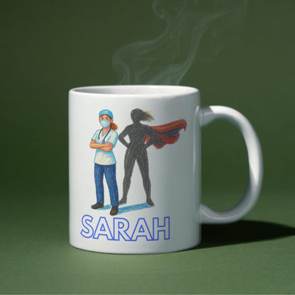 Personalised Nurse Coffee Mug - Gift for Male Nurse, Name Mug Multi Colour Options