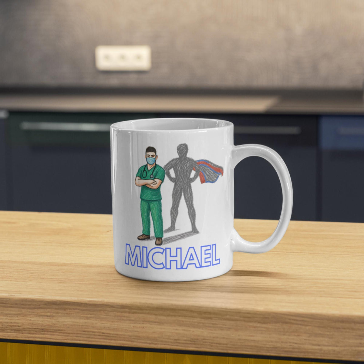 Personalised Nurse Coffee Mug - Gift for Male Nurse, Name Mug Multi Colour Options