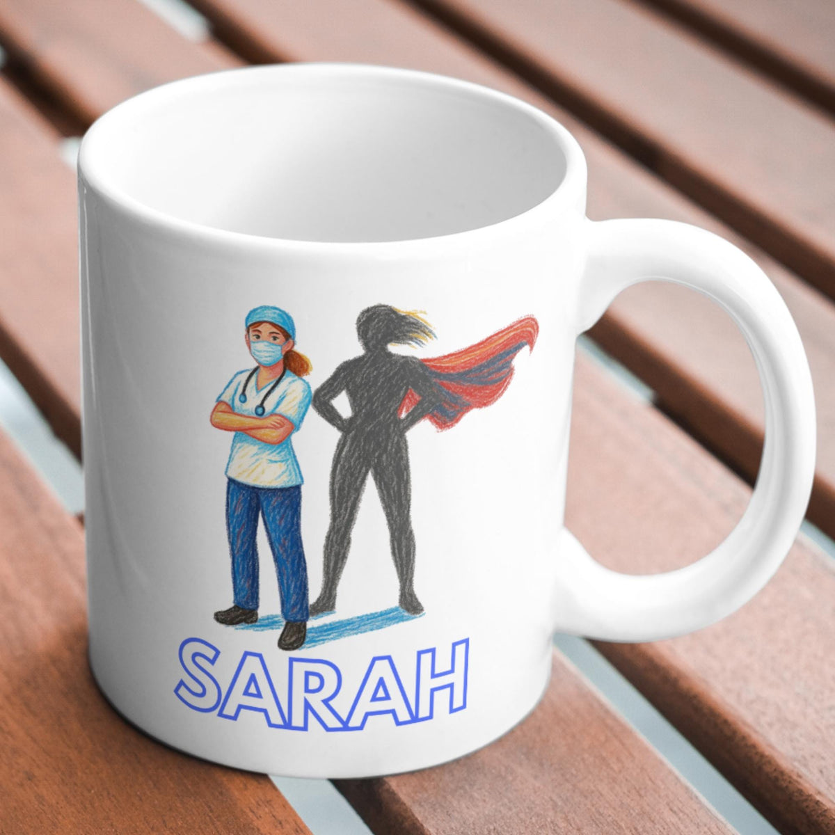 Personalised Nurse Coffee Mug - Gift for Male Nurse, Name Mug Multi Colour Options
