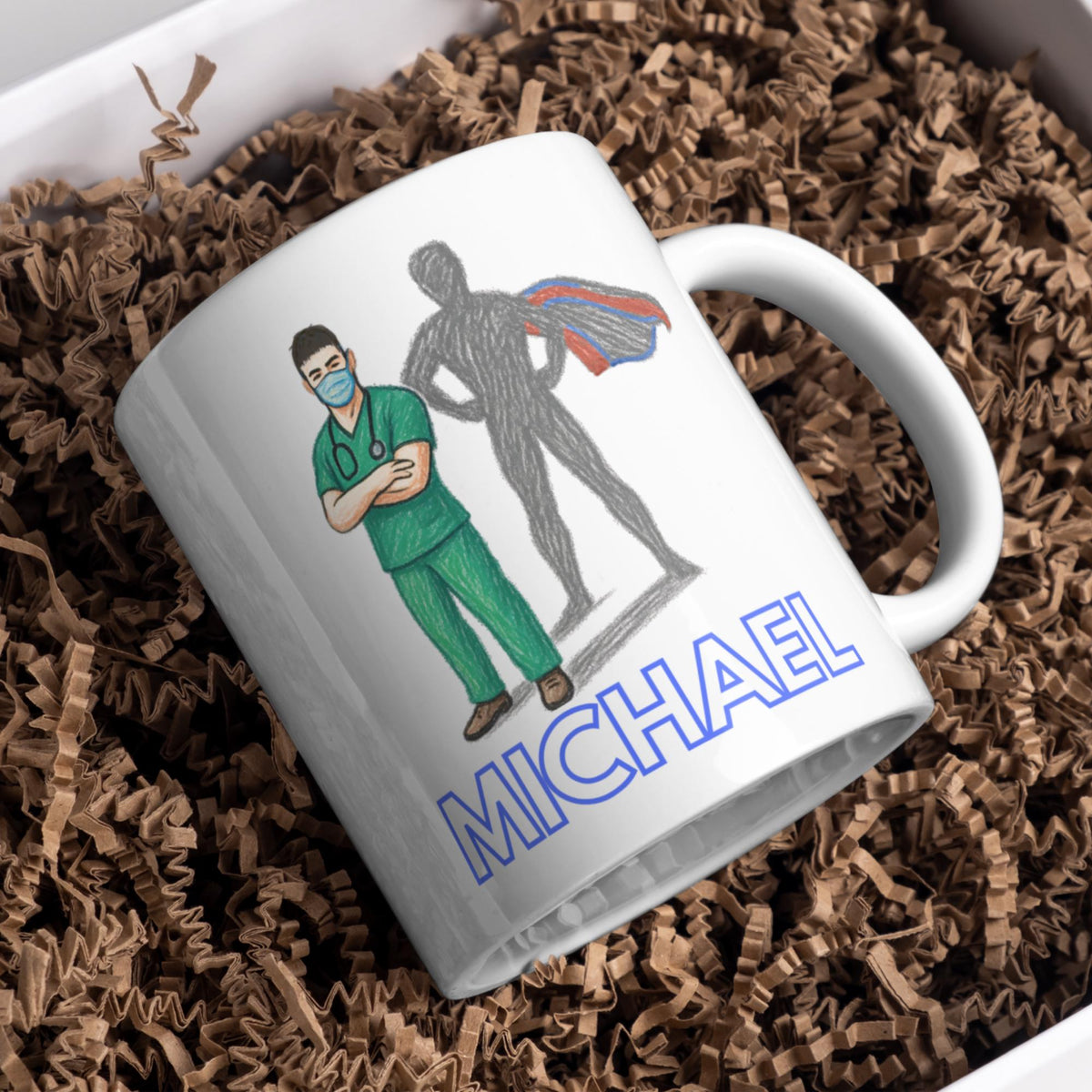 Personalised Nurse Coffee Mug - Gift for Male Nurse, Name Mug Multi Colour Options