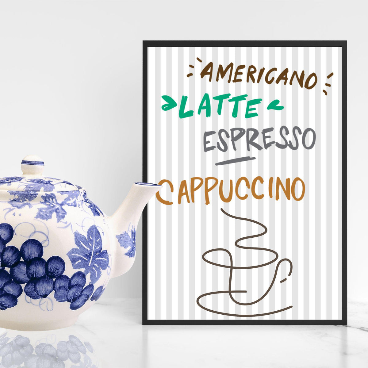 Coffee Wall Art, Poster for Kitchen, Cafe Art, Coffee Gift