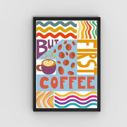 Coffee Wall Art, Poster for Kitchen, Cafe Art, Coffee Gift