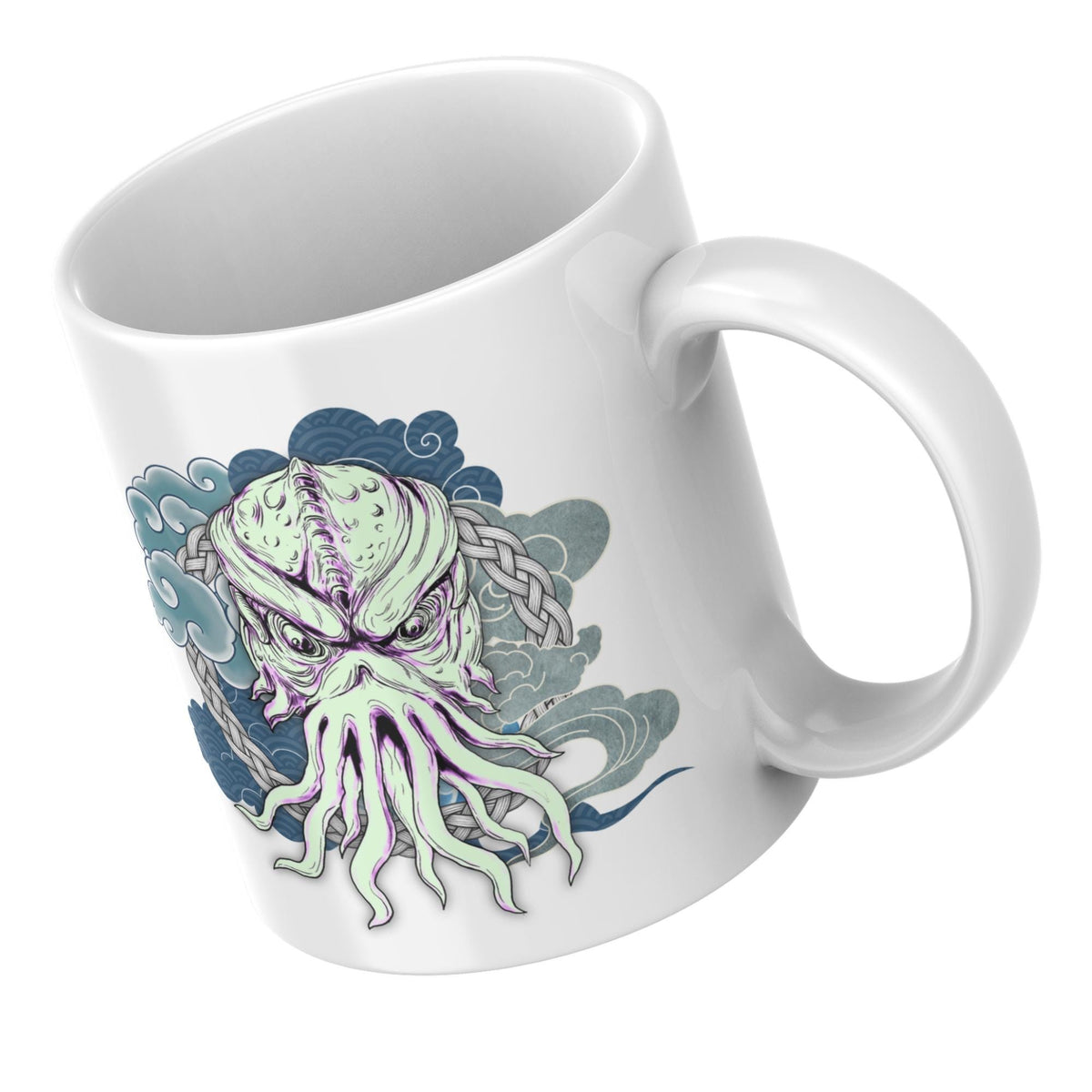 Cthulhu Mug, Tattoo Style Monster, Goth Gift, Halloween Mug - Multi Colour Options