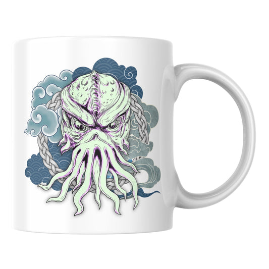 Cthulhu Mug, Tattoo Style Monster, Goth Gift, Halloween Mug - Multi Colour Options