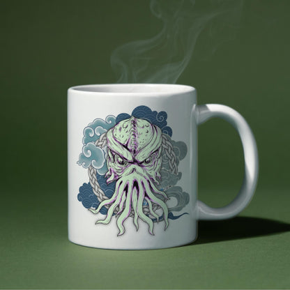 Cthulhu Mug, Tattoo Style Monster, Goth Gift, Halloween Mug - Multi Colour Options