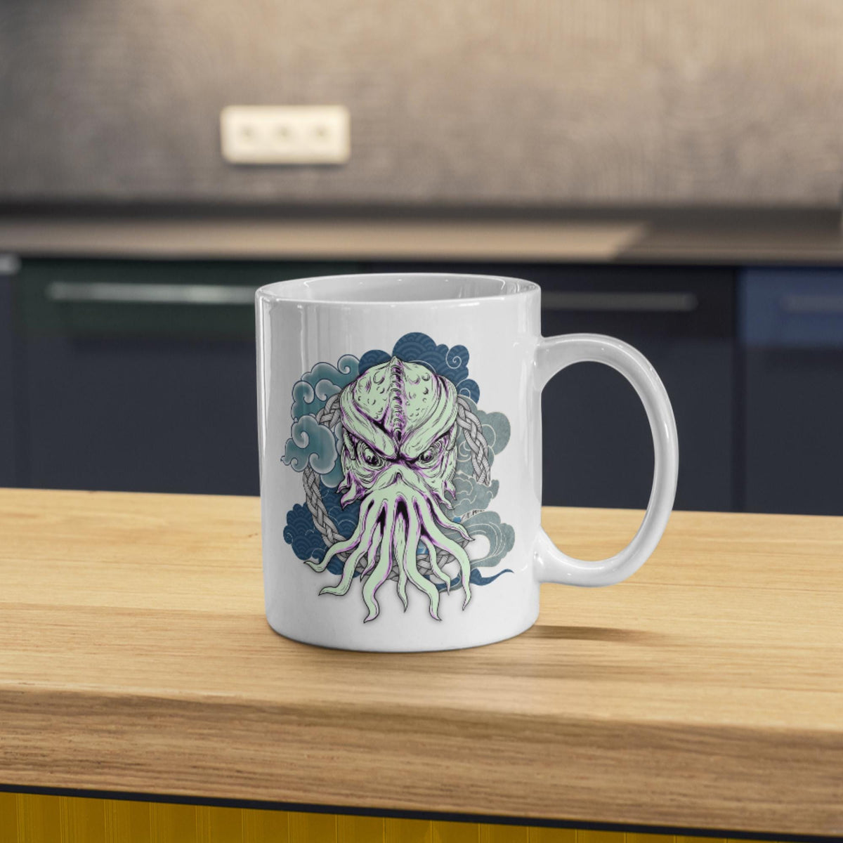 Cthulhu Mug, Tattoo Style Monster, Goth Gift, Halloween Mug - Multi Colour Options