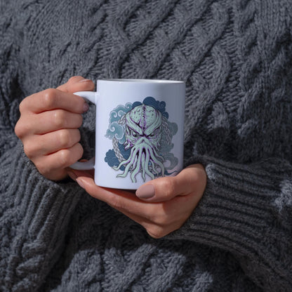 Cthulhu Mug, Tattoo Style Monster, Goth Gift, Halloween Mug - Multi Colour Options