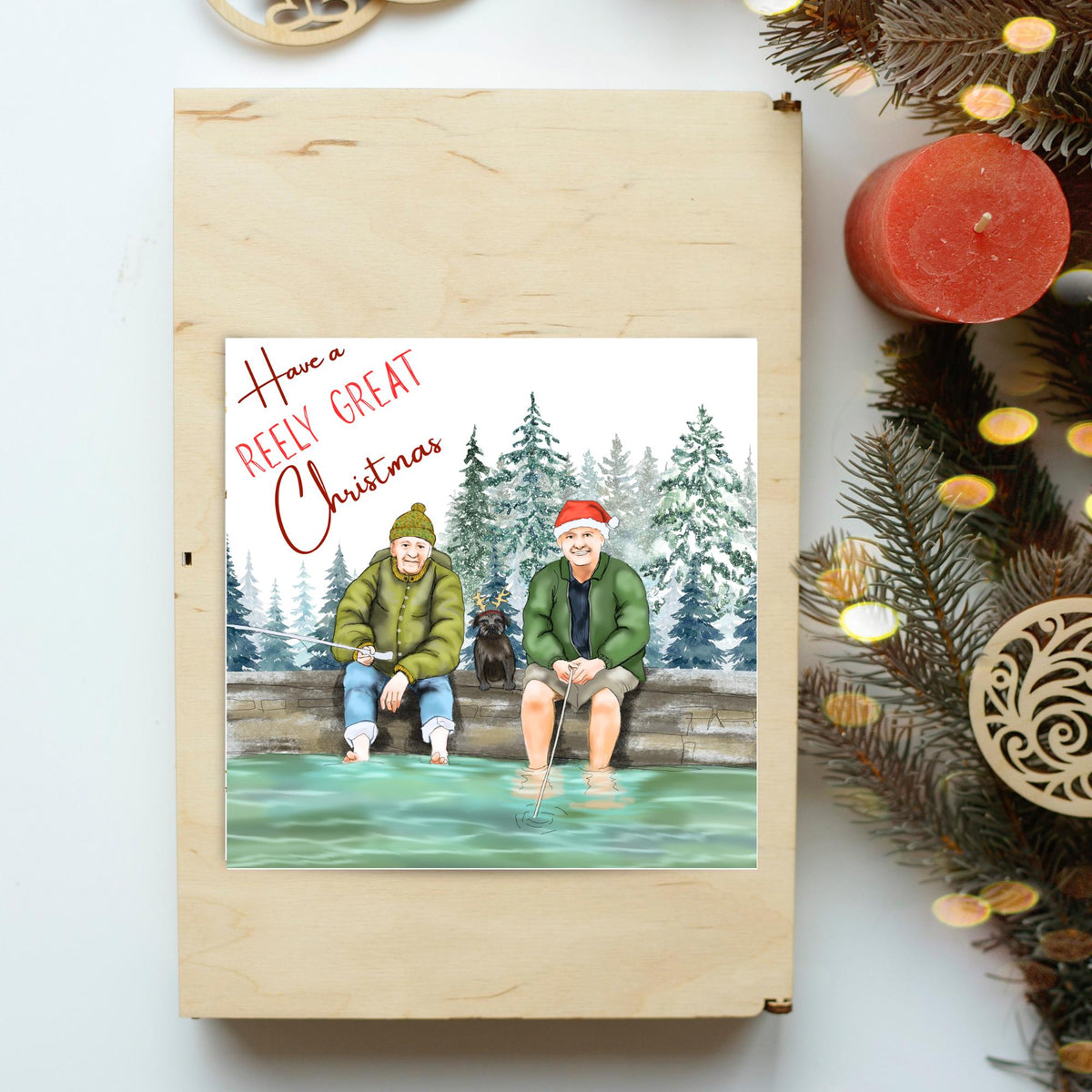 Fishing Christmas Card, Mortimer & Whitehouse Gone Fishing