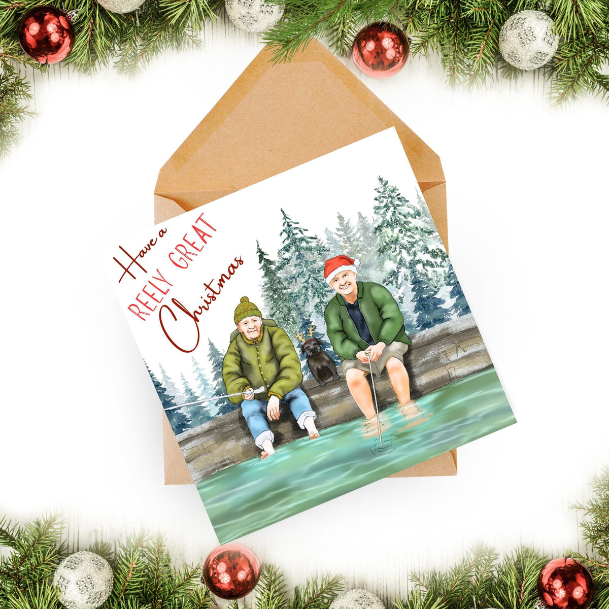 Fishing Christmas Card, Mortimer & Whitehouse Gone Fishing