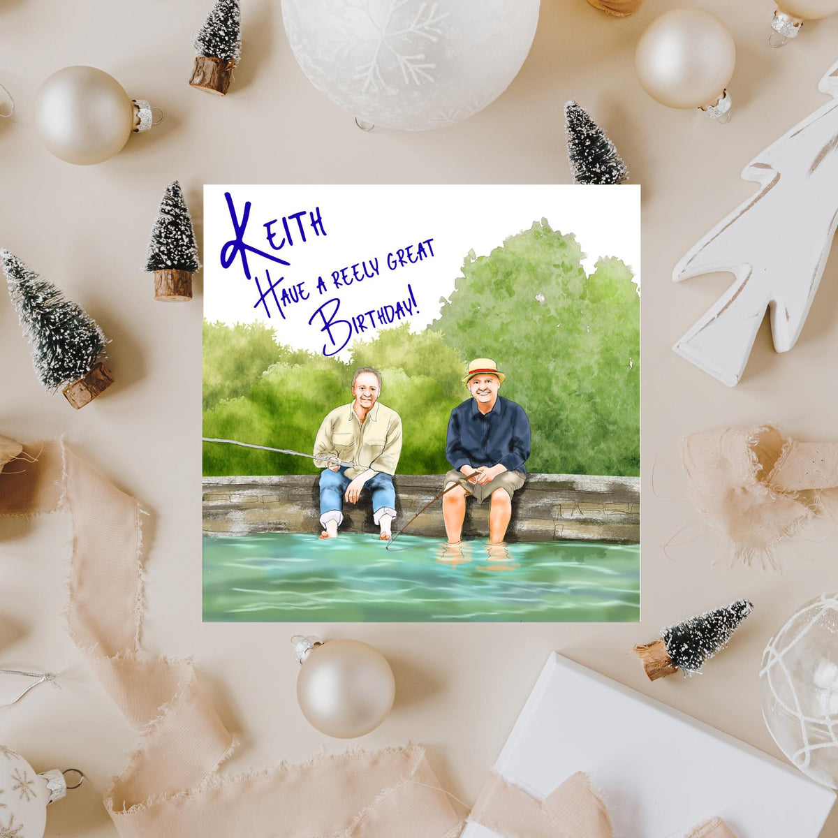 Fishing Christmas Card, Mortimer & Whitehouse Gone Fishing
