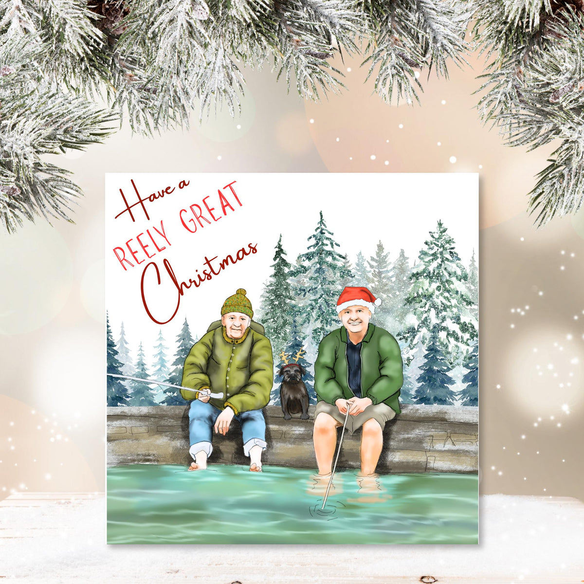 Fishing Christmas Card, Mortimer & Whitehouse Gone Fishing