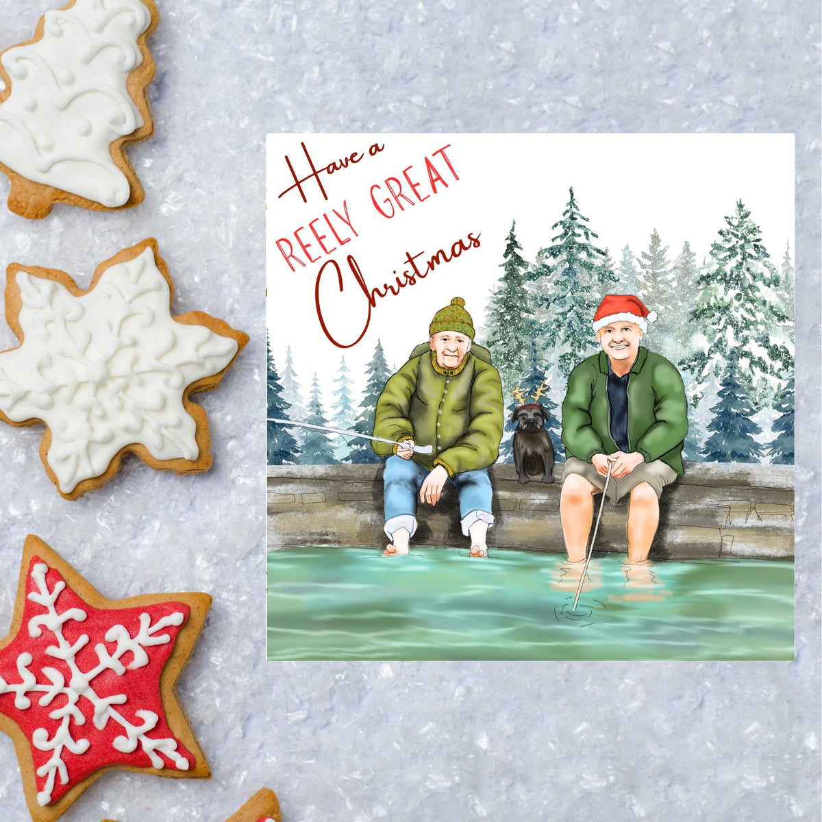 Fishing Christmas Card, Mortimer & Whitehouse Gone Fishing
