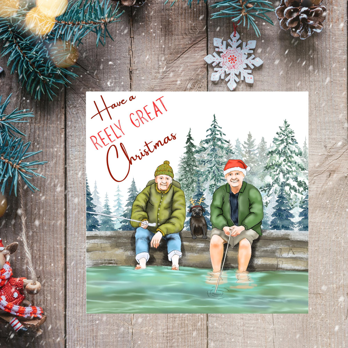 Fishing Christmas Card, Mortimer & Whitehouse Gone Fishing