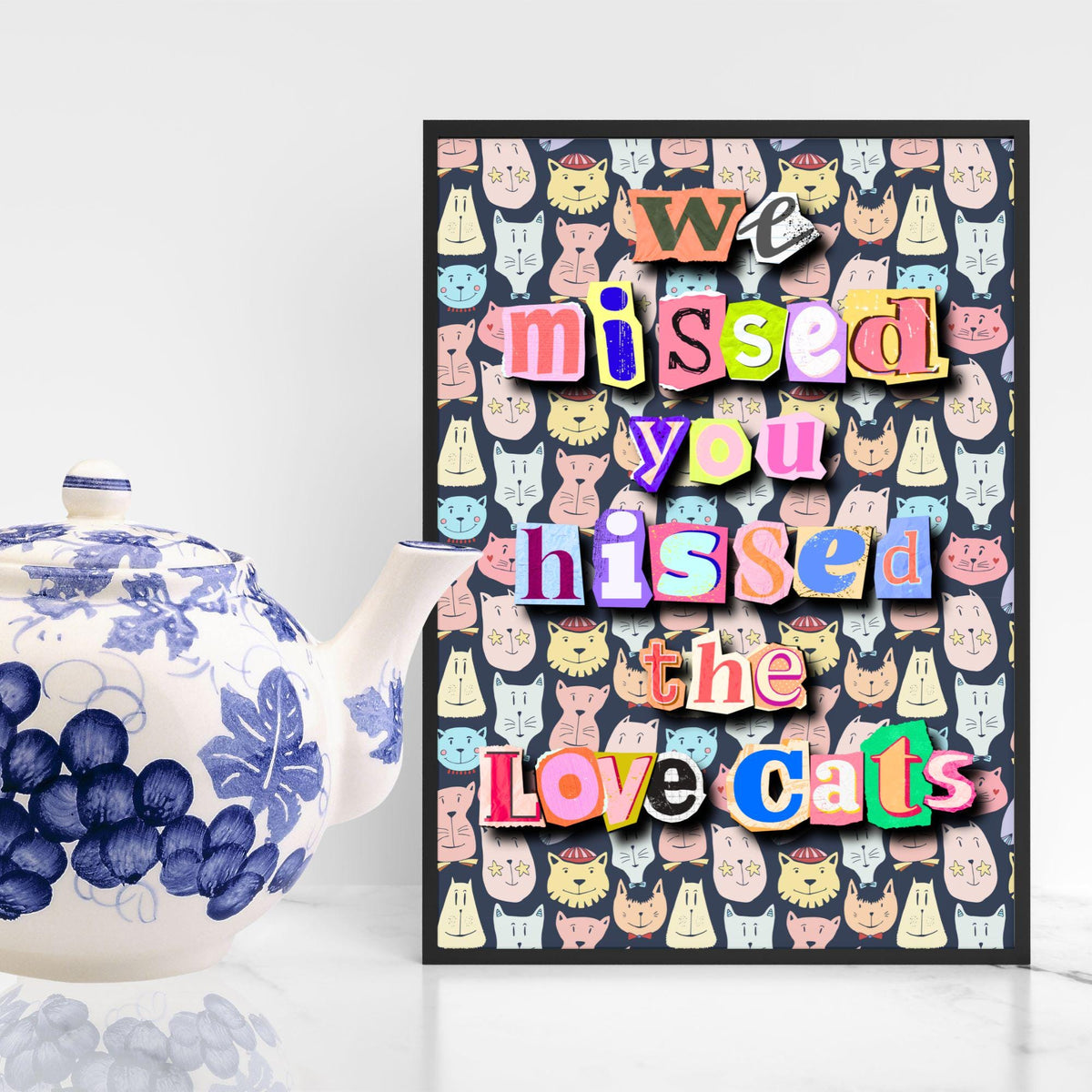 The Cure Song Lyric Poster, LoveCats, Music Wall Art, Robert Smith, 1970's Band Art