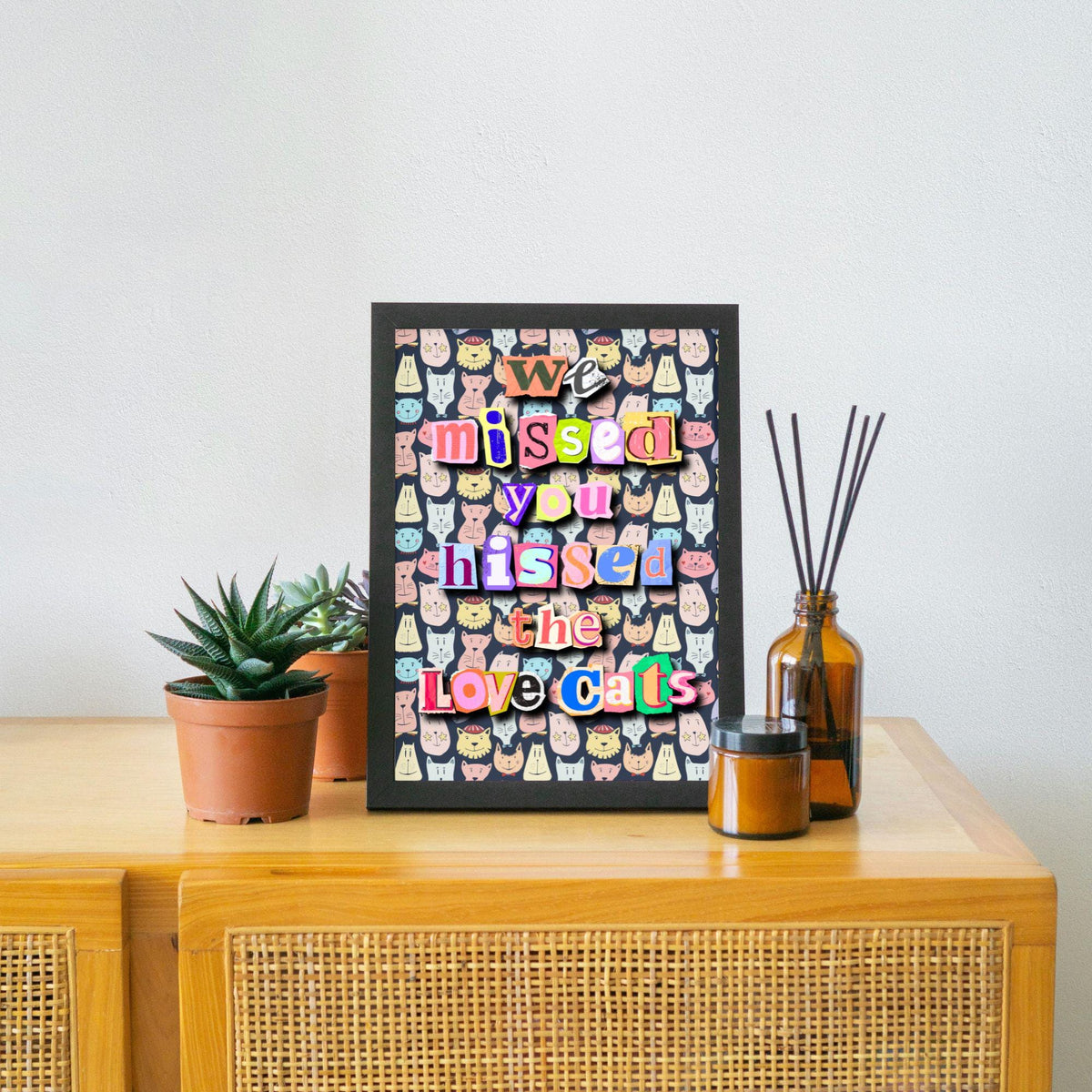 The Cure Song Lyric Poster, LoveCats, Music Wall Art, Robert Smith, 1970's Band Art