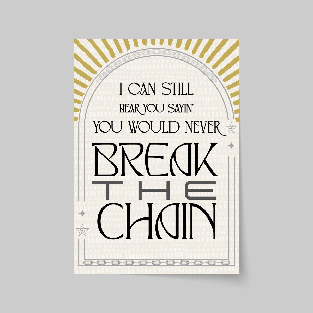 The Chain Song Lyric Poster, Fleetwood Mac Music Wall Art, Stevie Nicks 1970's Band Art