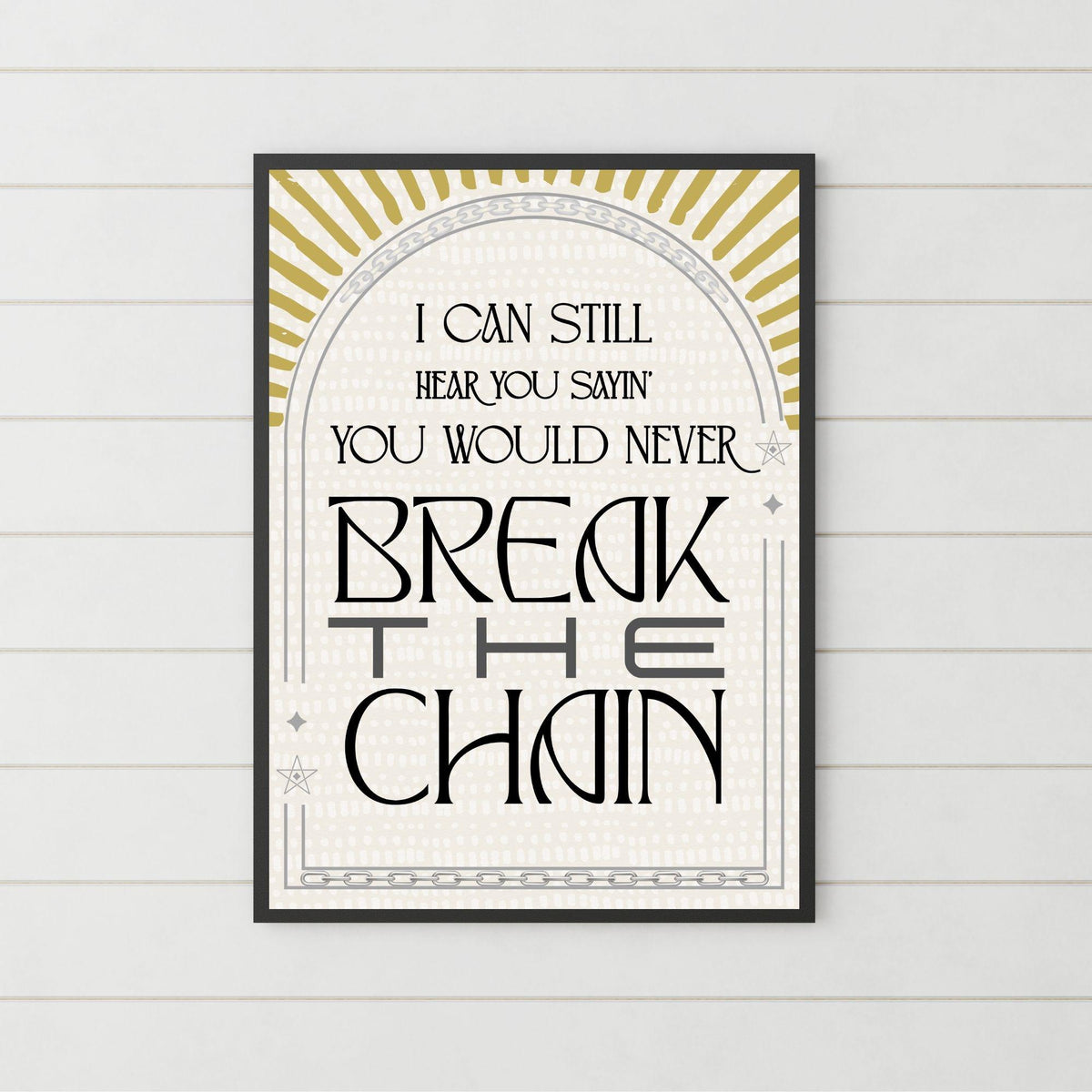 The Chain Song Lyric Poster, Fleetwood Mac Music Wall Art, Stevie Nicks 1970's Band Art