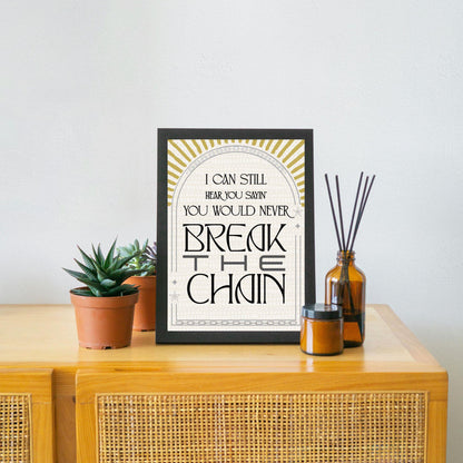 The Chain Song Lyric Poster, Fleetwood Mac Music Wall Art, Stevie Nicks 1970's Band Art