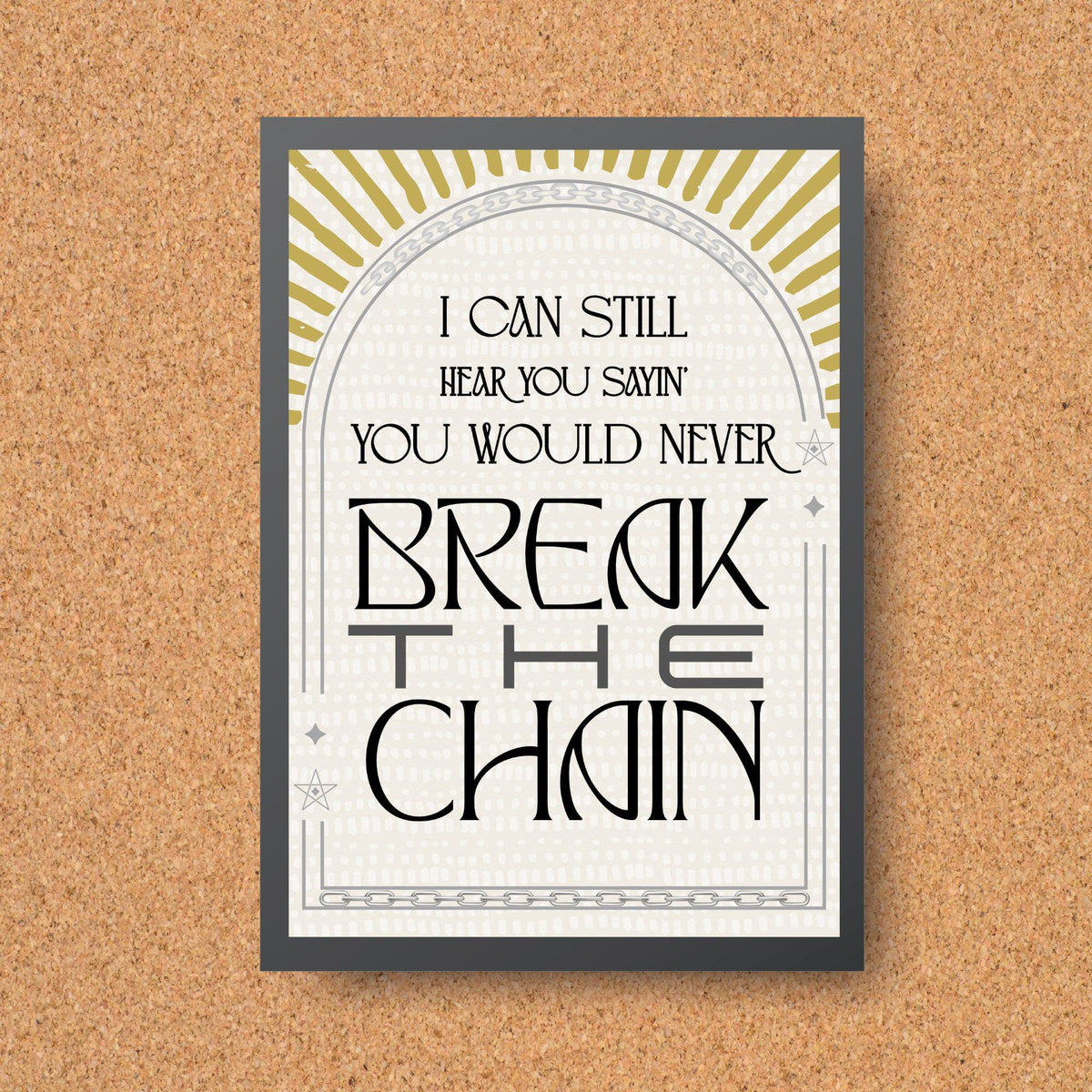 The Chain Song Lyric Poster, Fleetwood Mac Music Wall Art, Stevie Nicks 1970's Band Art