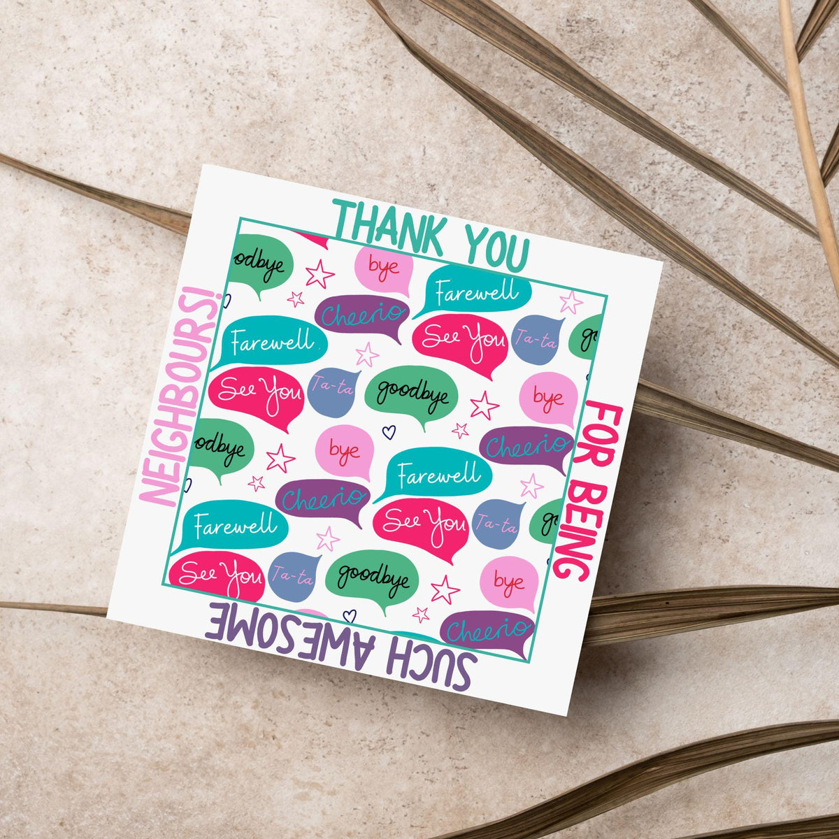 Thank You Card for Being a Great Neighbour, Moving house Card, We will Miss You Card, Goodbye Card, Relocating Thank You Card