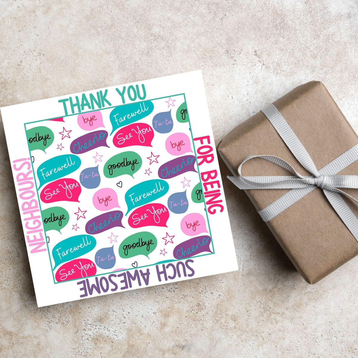 Thank You Card for Being a Great Neighbour, Moving house Card, We will Miss You Card, Goodbye Card, Relocating Thank You Card