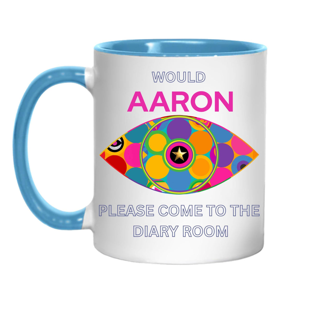 Personalised Big Brother Mug, Custom Name, Evicted or Diary Room Designs, Multi Colour Options