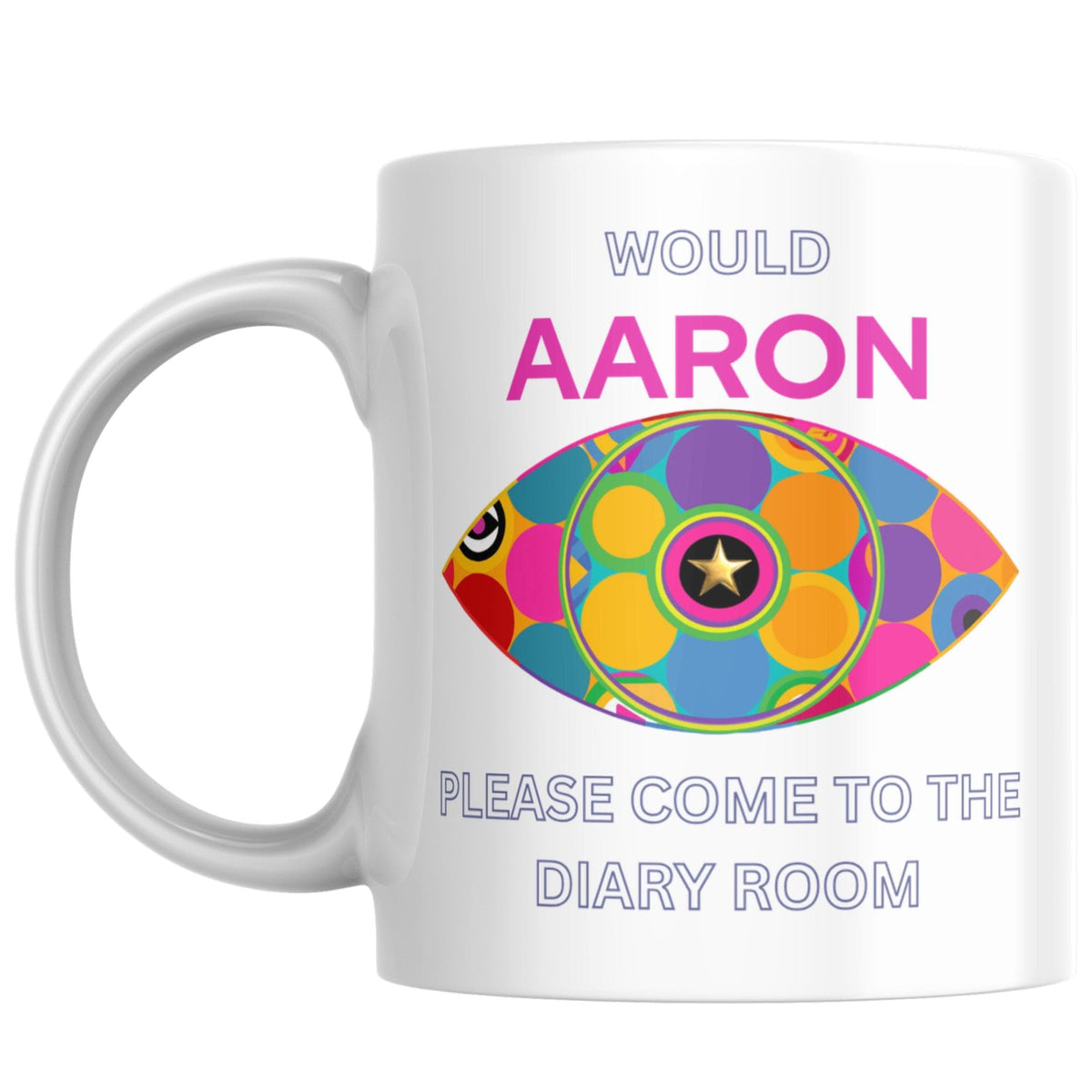 Personalised Big Brother Mug, Custom Name, Evicted or Diary Room Designs, Multi Colour Options