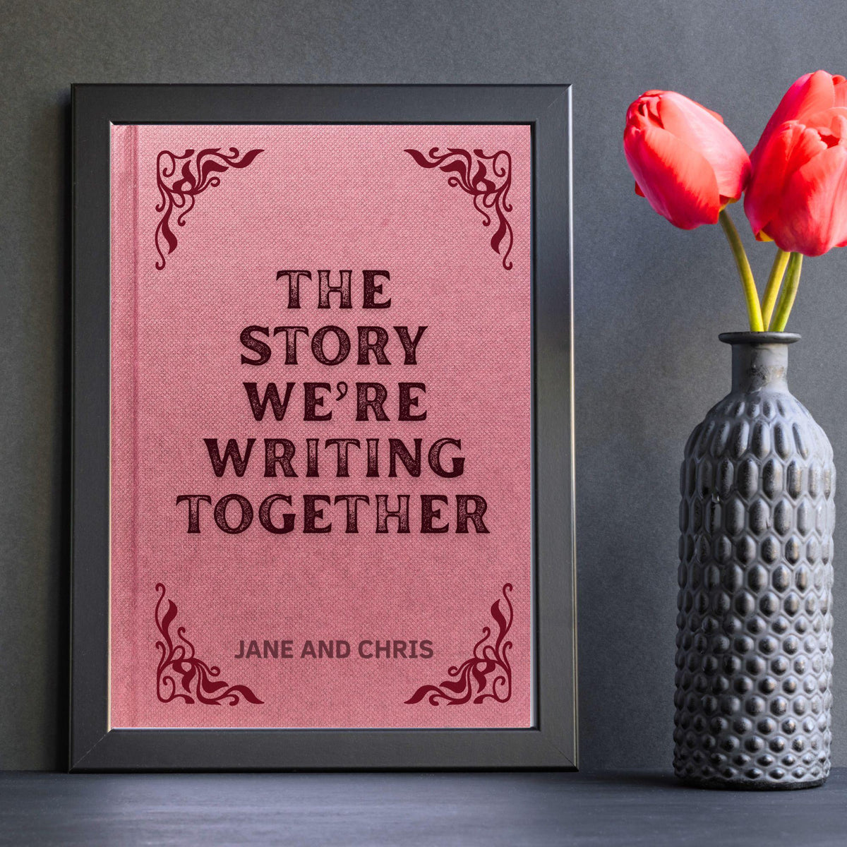 Personalised Book Cover Wall Art for Couple, Anniversary or Wedding Gift, Custom Book Cover Poster, Choice of Designs
