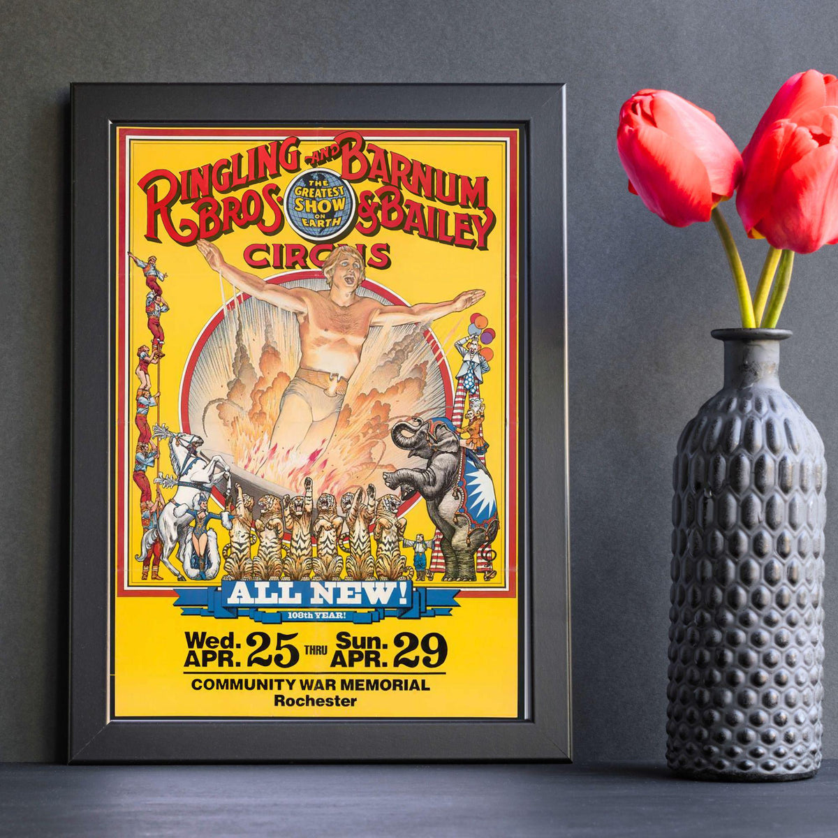 Vintage Circus Print Poster, Victoriana, Victorian, Retro Wall Art, Barnum's Circus Advertising