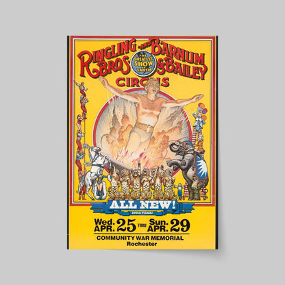 Vintage Circus Print Poster, Victoriana, Victorian, Retro Wall Art, Barnum's Circus Advertising