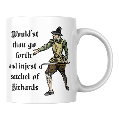 Medieval Mug, Marginalia, Funny Rude Coffee Cup - Multi Colour Options