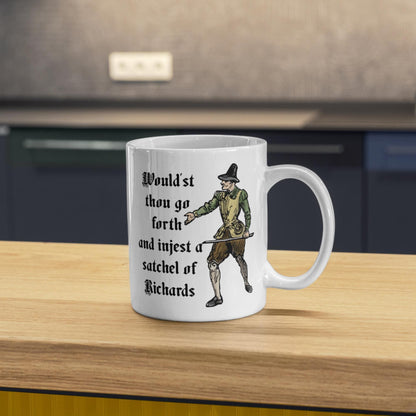 Medieval Mug, Marginalia, Funny Rude Coffee Cup - Multi Colour Options