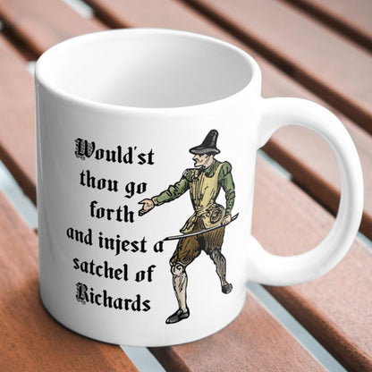 Medieval Mug, Marginalia, Funny Rude Coffee Cup - Multi Colour Options