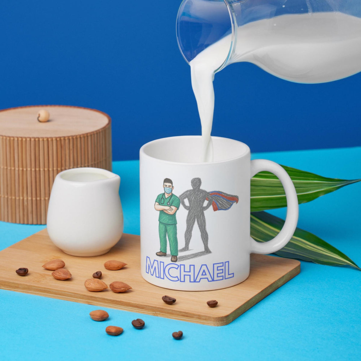 Personalised Nurse Coffee Mug - Gift for Male Nurse, Name Mug Multi Colour Options