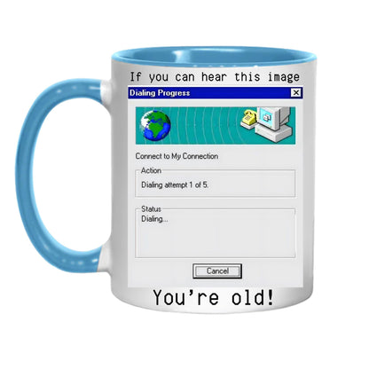Internet Mug, Retro, Dial Up, Retro Design Funny Gift - Multi Colour Options