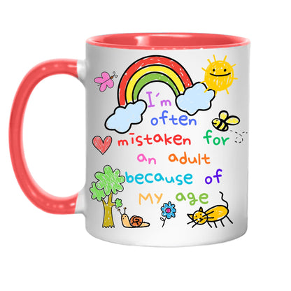 Childish Mug, Doodle, Funny Birthday Gift - Multi Colour Options