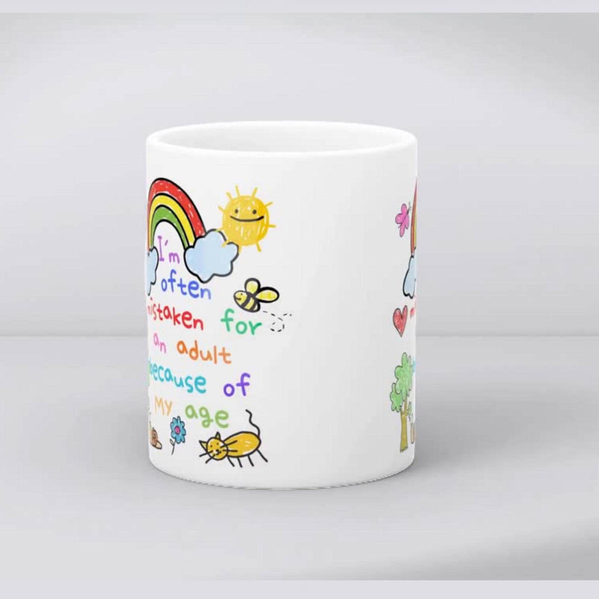 Childish Mug, Doodle, Funny Birthday Gift - Multi Colour Options