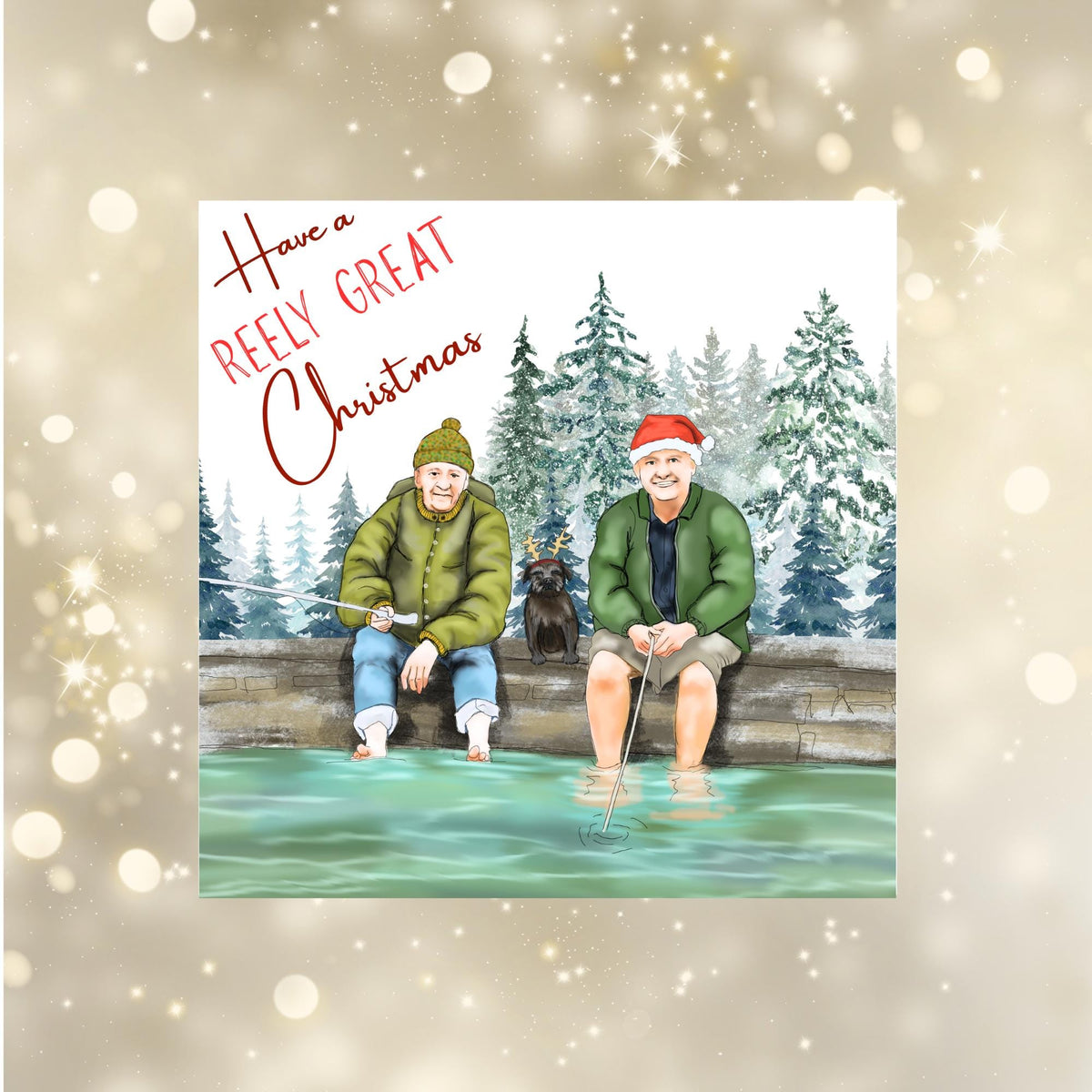 Fishing Christmas Card, Mortimer & Whitehouse Gone Fishing