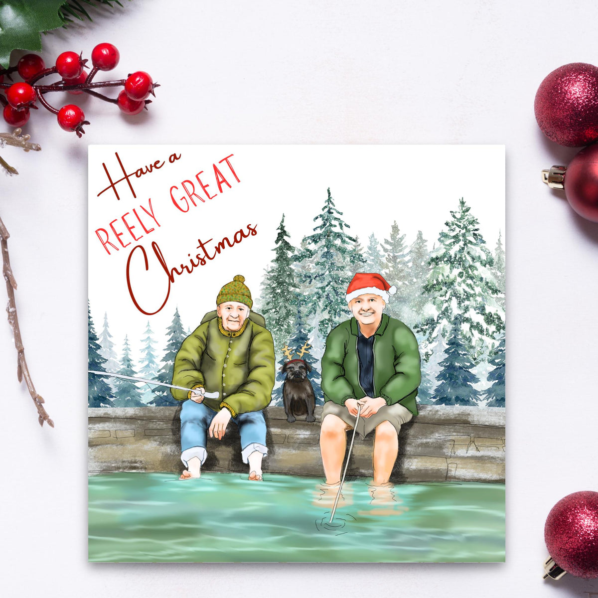 Fishing Christmas Card, Mortimer & Whitehouse Gone Fishing