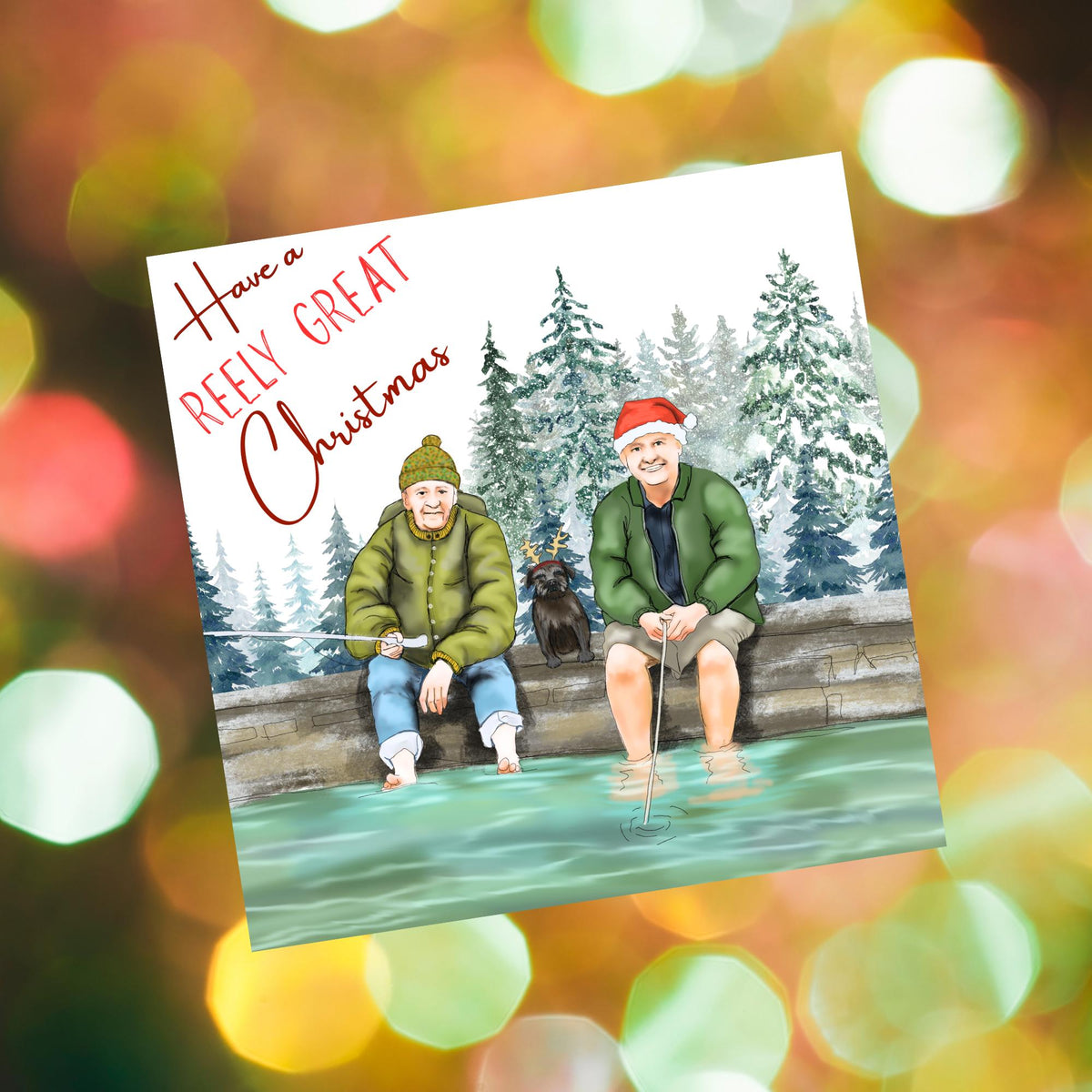 Fishing Christmas Card, Mortimer & Whitehouse Gone Fishing