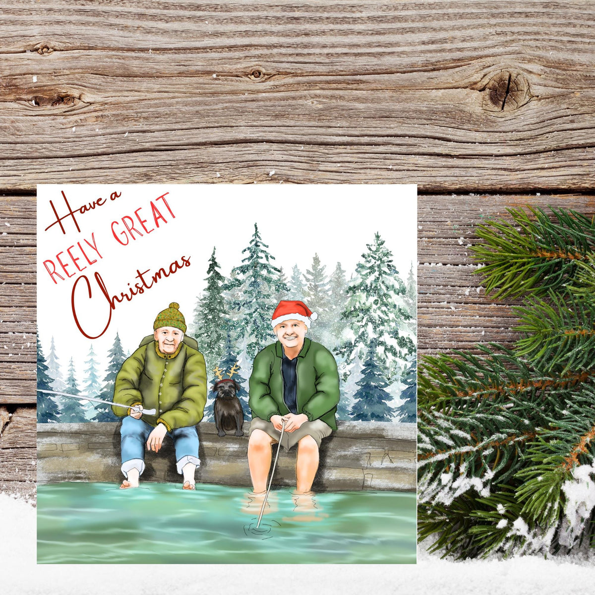 Fishing Christmas Card, Mortimer & Whitehouse Gone Fishing