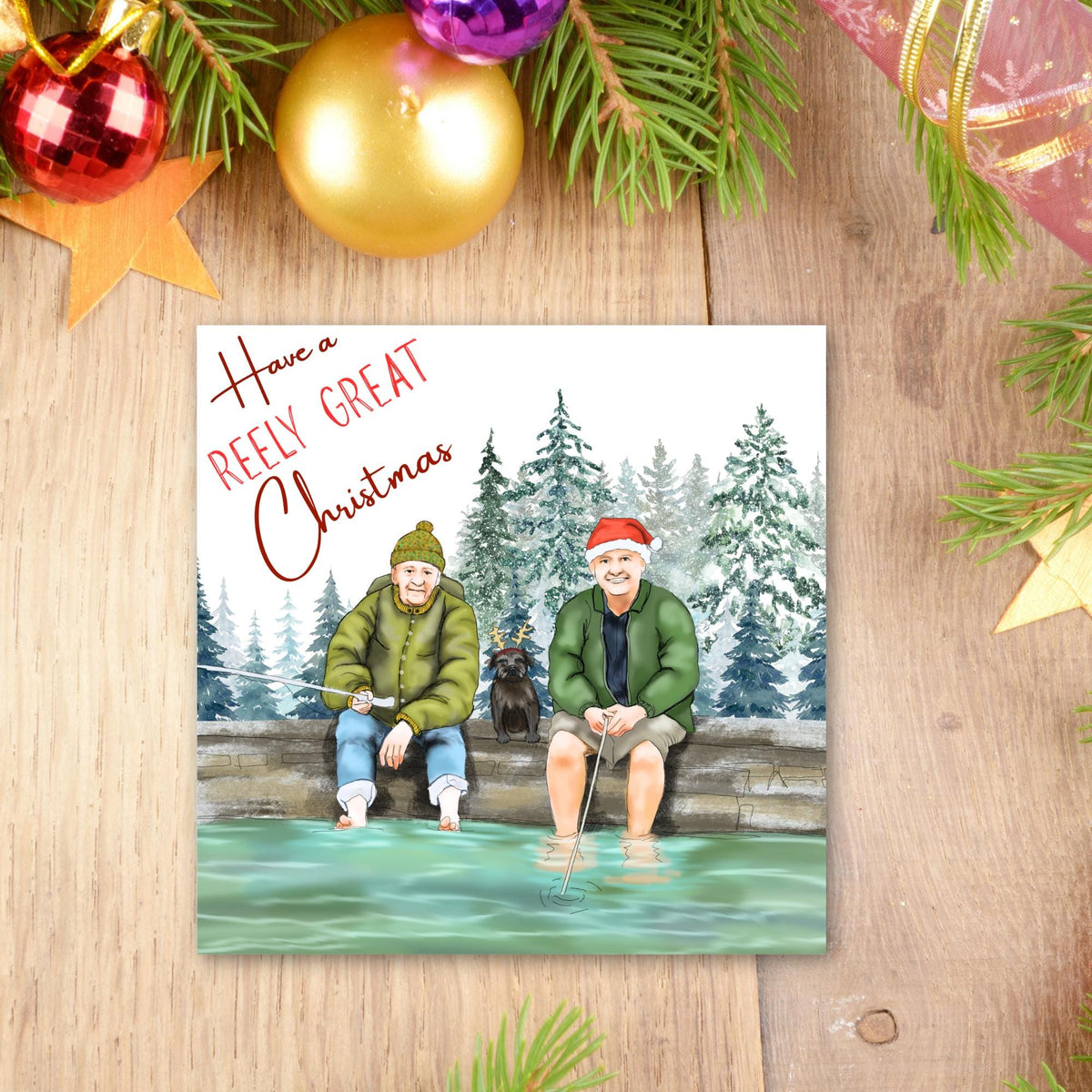 Fishing Christmas Card, Mortimer & Whitehouse Gone Fishing