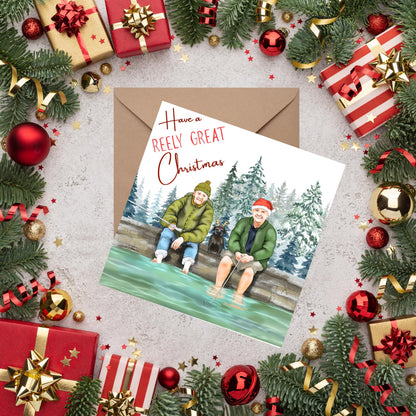 Fishing Christmas Card, Mortimer & Whitehouse Gone Fishing